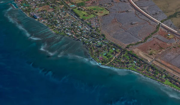 Costa de Lahaina Hawaii USA, vista de pájaro en 3D — Foto de Stock