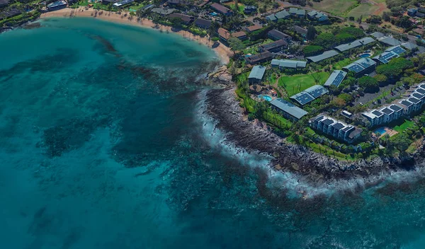 Côte de Lahaina Hawaii USA, vue aérienne en 3D — Photo