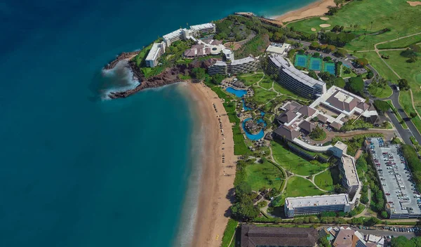 Coast of Lahaina Hawaii USA, bird's eye view in 3D — Stock Photo, Image