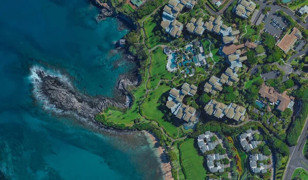 Costa de Lahaina Hawaii USA, vista de pájaro en 3D — Foto de Stock