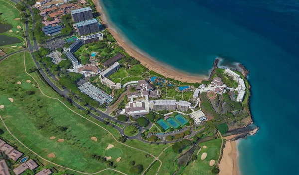 Lahaina Hawaii Abd sahili, 3d kuş bakışı görünümü