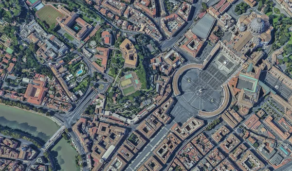 Basílica de San Pedro en el Vaticano desde la vista de un pájaro —  Fotos de Stock