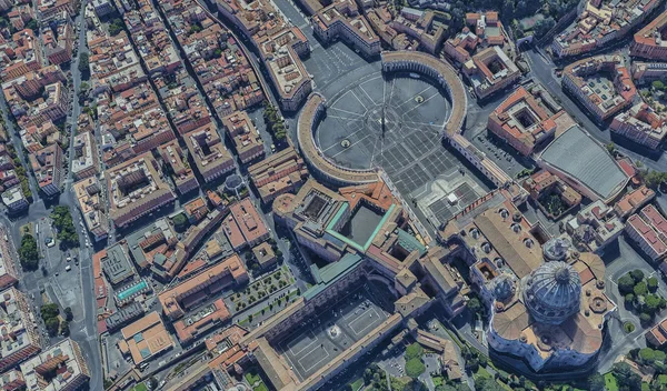 Basílica de San Pedro en el Vaticano desde la vista de un pájaro —  Fotos de Stock