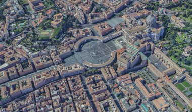 Vatikan'daki Aziz Petrus Bazilikası kuş bakışı