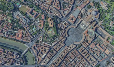 Vatikan'daki Aziz Petrus Bazilikası kuş bakışı