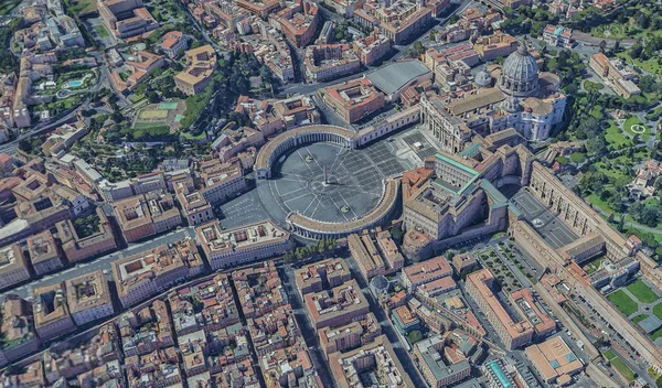 Vatikan'daki Aziz Petrus Bazilikası kuş bakışı