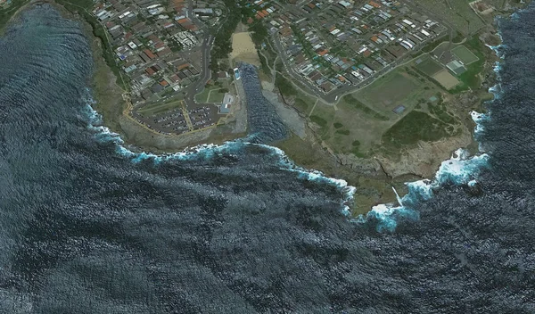 Costa de la ciudad australiana de Sydney, desde la vista de un pájaro — Foto de Stock