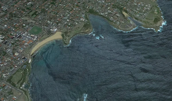 Costa de la ciudad australiana de Sydney, desde la vista de un pájaro — Foto de Stock