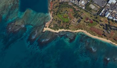 Pasifik okyanusu, Honolulu Hawaii Amerika Birleşik Devletleri drone yüksekliği ile
