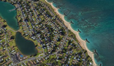 Pasifik okyanusu, Honolulu Hawaii Amerika Birleşik Devletleri drone yüksekliği ile