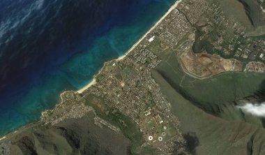 Pasifik okyanusu, Honolulu Hawaii Amerika Birleşik Devletleri drone yüksekliği ile