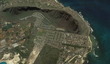 Pasifik okyanusu, Honolulu Hawaii Amerika Birleşik Devletleri drone yüksekliği ile