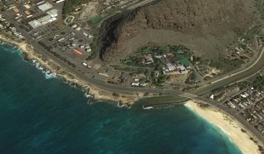 Pasifik okyanusu, Honolulu Hawaii Amerika Birleşik Devletleri drone yüksekliği ile