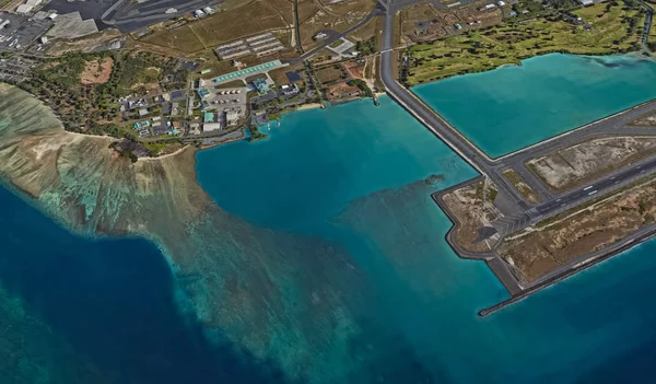 O Oceano Pacífico, Honolulu Havaí Estados Unidos com a altitude do drone — Fotografia de Stock
