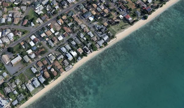 O Oceano Pacífico, Honolulu Havaí Estados Unidos com a altitude do drone — Fotografia de Stock