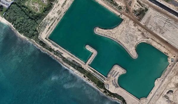 The Pacific ocean, Honolulu Hawaii United States with the altitude of the drone — Stock Photo, Image