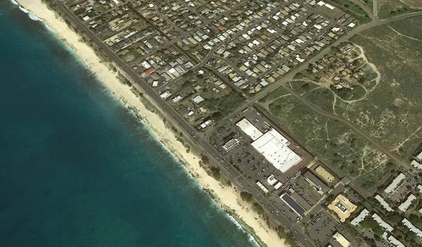 The Pacific ocean, Honolulu Hawaii Estados Unidos con la altitud del dron — Foto de Stock