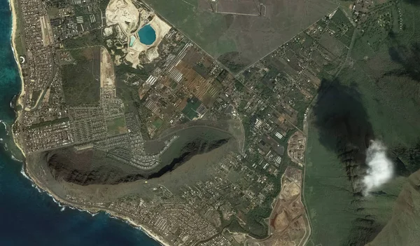 The Pacific ocean, Honolulu Hawaii Estados Unidos con la altitud del dron — Foto de Stock