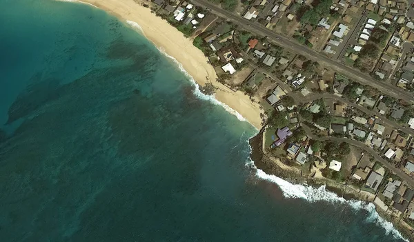 The Pacific ocean, Honolulu Hawaii Estados Unidos con la altitud del dron —  Fotos de Stock