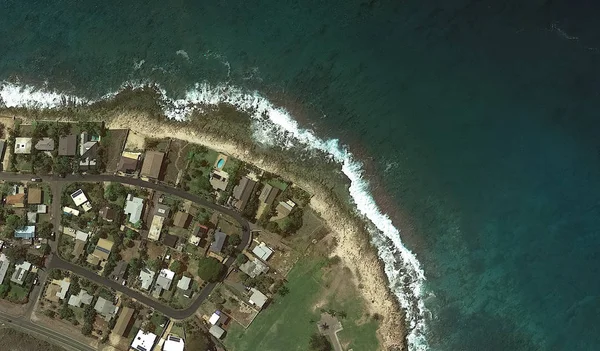 The Pacific ocean, Honolulu Hawaii Estados Unidos con la altitud del dron — Foto de Stock