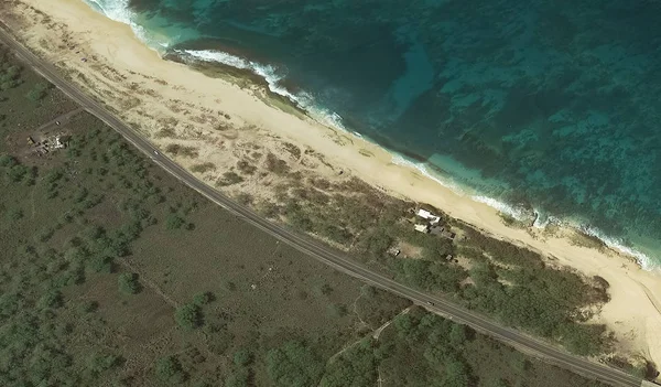 The Pacific ocean, Honolulu Hawaii United States with the altitude of the drone — Stock Photo, Image