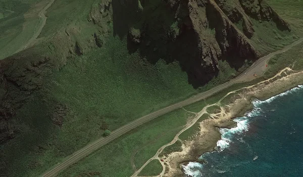 The Pacific ocean, Honolulu Hawaii United States with the altitude of the drone — Stock Photo, Image