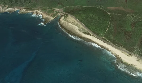 The Pacific ocean, Honolulu Hawaii Estados Unidos con la altitud del dron — Foto de Stock