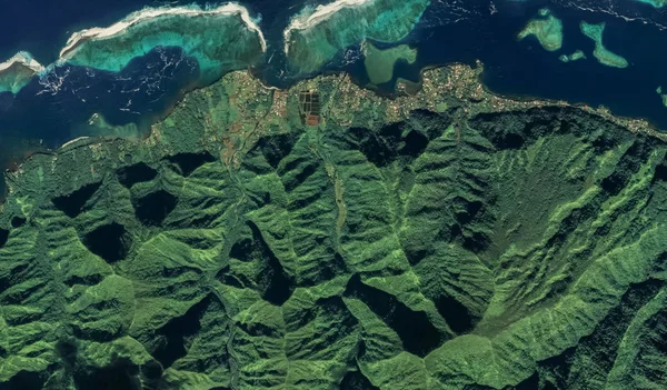 De kust van de stad Teahupoo van het eiland Tahiti Frans-Polynesië in 2019 — Stockfoto