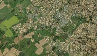 bir kuş bakışı Bretigny-sur-Orge sahil, sokaklar ve altyapı 2019