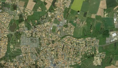 bir kuş bakışı Bretigny-sur-Orge sahil, sokaklar ve altyapı 2019