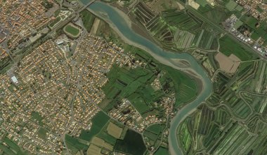 bir kuş bakışı Bretigny-sur-Orge sahil, sokaklar ve altyapı 2019