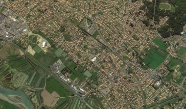 bir kuş bakışı Bretigny-sur-Orge sahil, sokaklar ve altyapı 2019