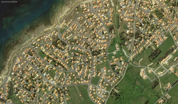 Costa, ruas e infraestrutura de Bretigny-sur-Orge a partir de uma visão panorâmica 2019 — Fotografia de Stock