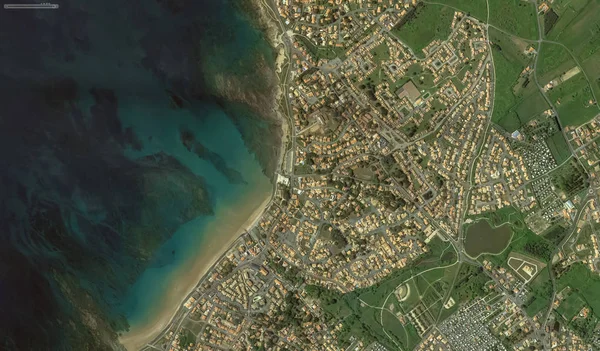 coast, streets and infrastructure of Bretigny-sur-Orge from a bird\'s eye view 2019