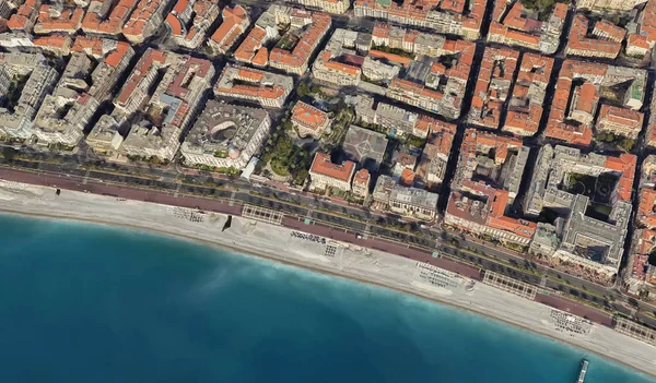 Cote d'Azur Nice uit een vogeloog Drone — Stockfoto