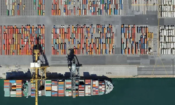 cargo port of Adelaide, Australia on the Gulf of St. Vincent from a height of flight