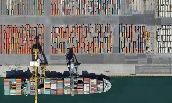 Porto Carga Adelaide Austrália Golfo São Vicente Partir Uma Altura — Fotografia de Stock