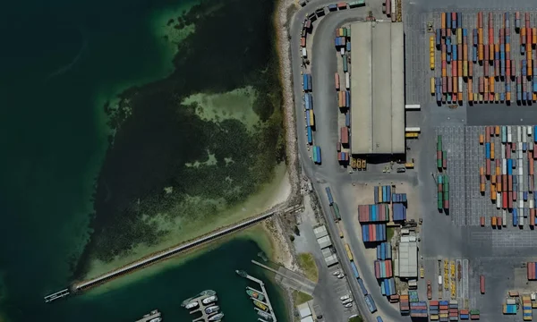 Cargo port of Adelaide, Australia on the Gulf of St. Vincent — ストック写真