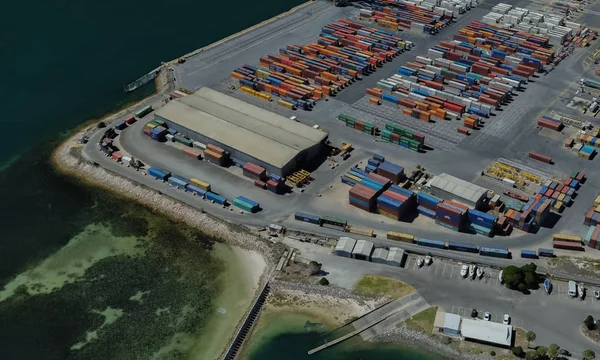 Cargo port of Adelaide, Australia on the Gulf of St. Vincent — ストック写真