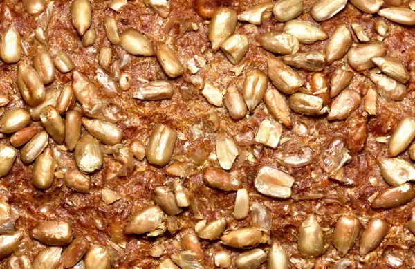 Brotkruste Mit Kürbiskernen Detail Aus Nächster Nähe — Stockfoto