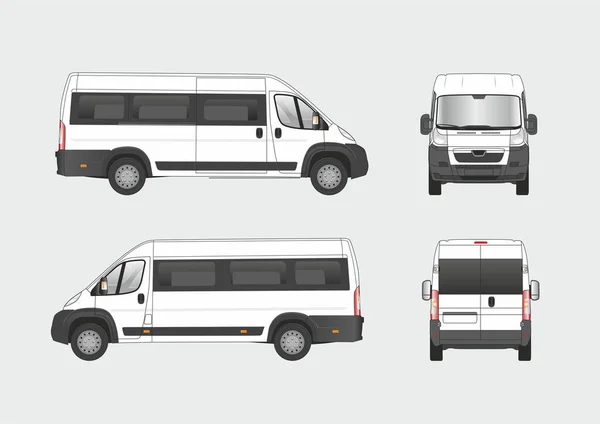 Modèle Vectoriel Vierge Fourgon Passagers — Image vectorielle