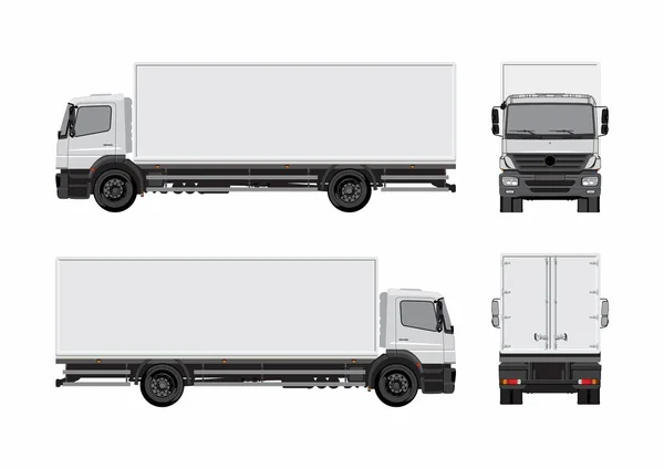 Leere Vektorschablone Des Lastwagens — Stockvektor