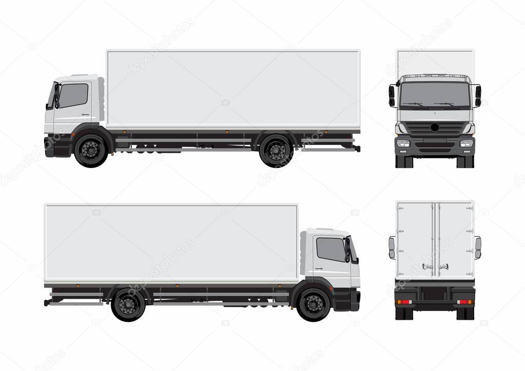 Blank vector template of cargo van 