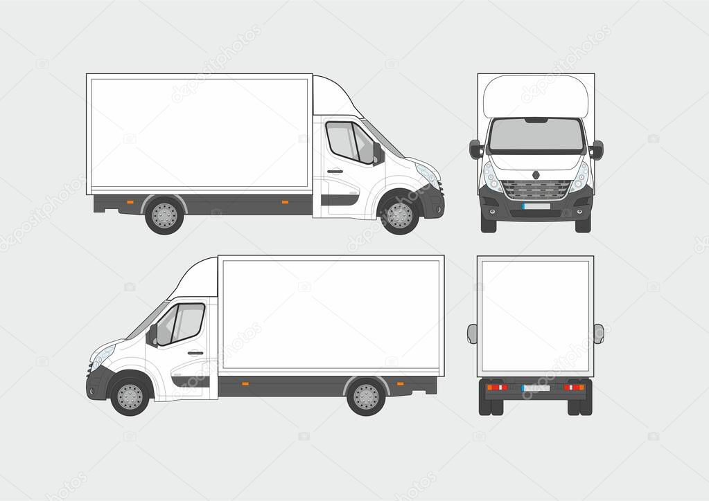 Blank vector template of cargo van 