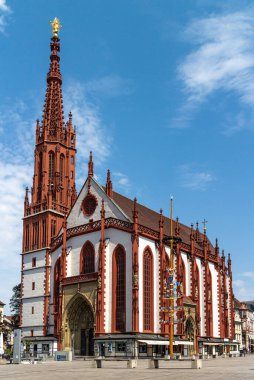 Marienkapelle, Wuerzburg, Wurzburg 'daki Pazar Meydanı' ndaki St. Mary Kilisesi, Aşağı Franconia, Bavyera, Almanya