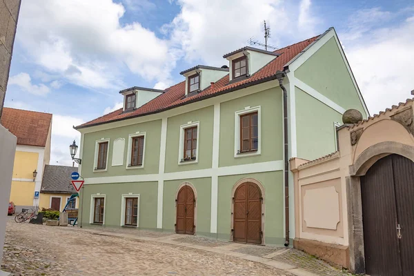 Straße Eines Alten Hauses Jindrichuv Hradec Einer Stadt Tschechien Der — Stockfoto