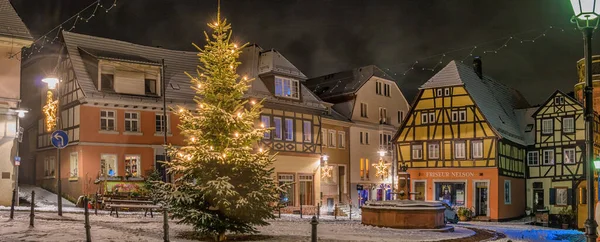 historical market square with christmas tree in germany