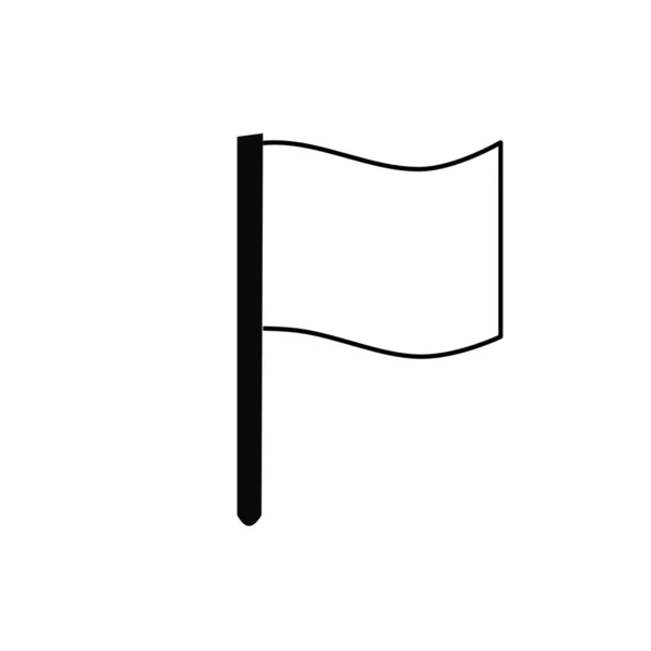 Weiße Flagge Auf Weißem Hintergrund — Stockfoto
