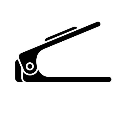 Siluet plastik ayakkabı tutacağı. Görüntü logosunu göster ya da gardıropta yer ayır. Organizatör terliği tasviri. Beyaz zemin üzerinde düz izole vektör. Ayakkabı kutusu simgesini aç