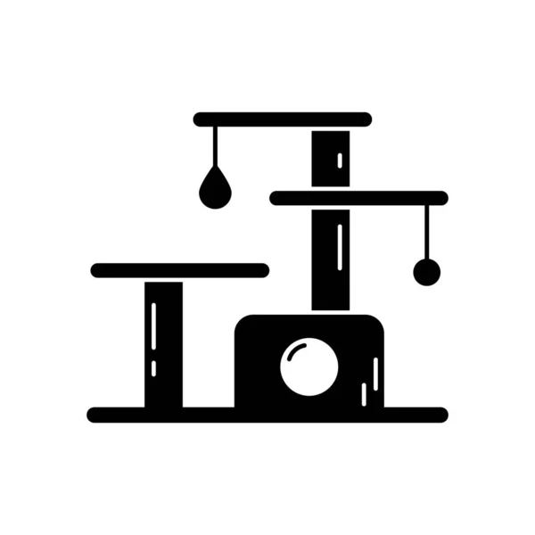 Silhouette Découpée Complexe Jeu Pour Chat Icône Décrivez Logo Poteau — Image vectorielle